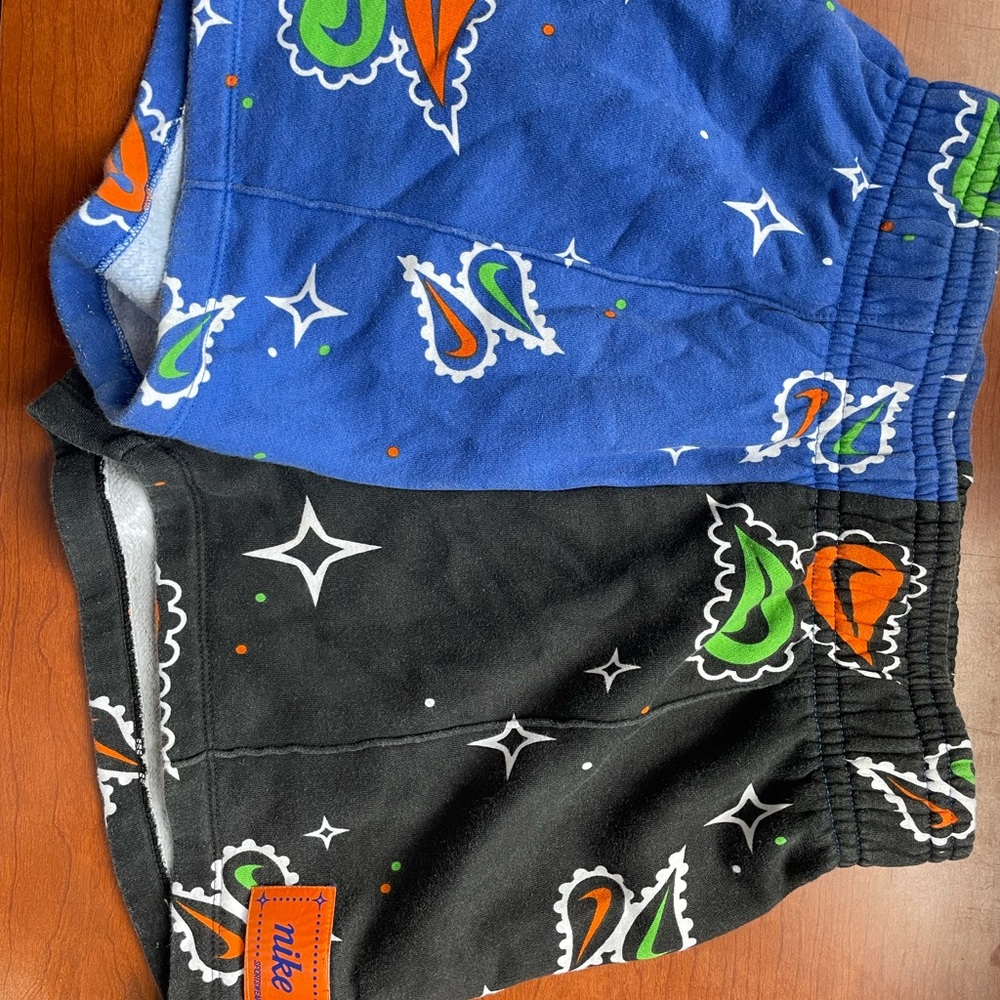 Nike Kids' Blue and Black Patterned Shorts